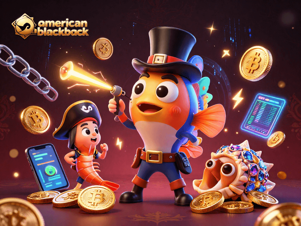 Engage in american-blackjack action with dynamic characters and neon-themed casino elements.