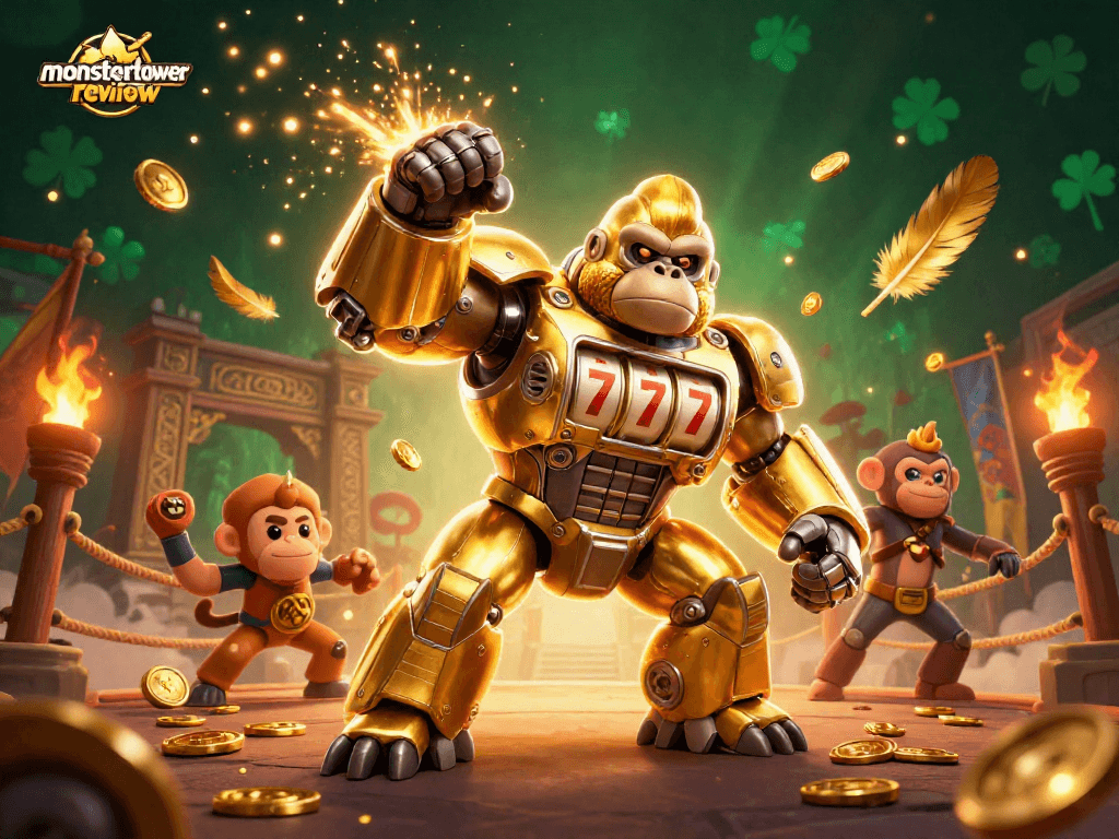 Engage in thrilling gameplay with monstertowerreview in a vibrant 3D character-driven scene.