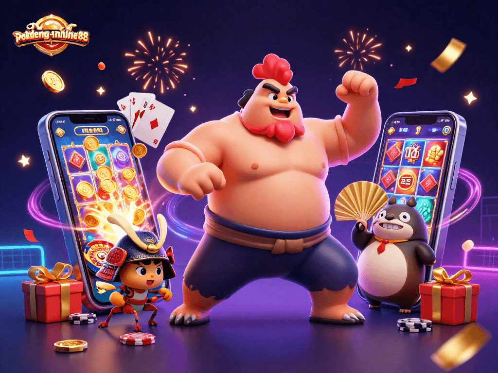 Experience the thrill of gaming with pokdeng-online88 featuring energetic characters and dynamic casino elements.