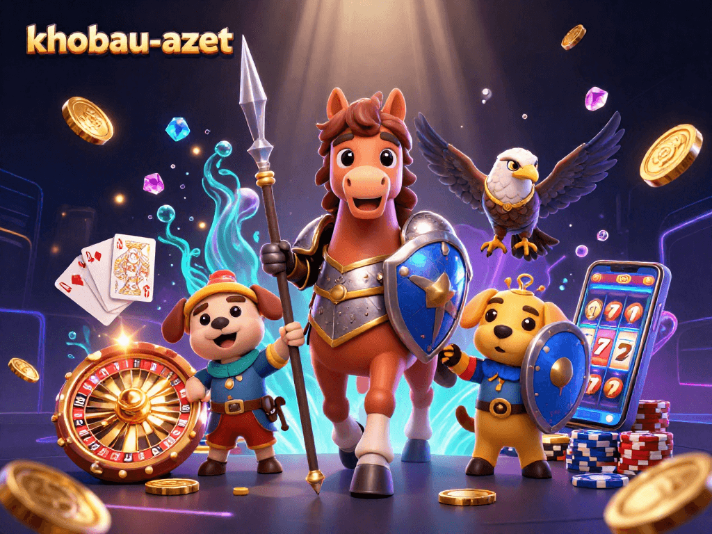 Experience thrilling gameplay with khobau-aztec featuring knights and cascading coins in a dynamic casino scene.