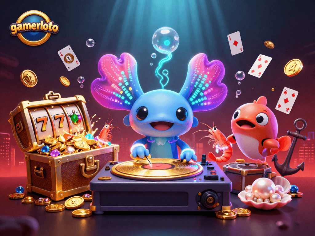 Experience the vibrant gamerloto casino scene with colorful characters and dynamic gameplay elements.
