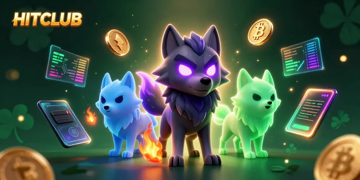 Experience thrilling gameplay at HITCLUB with vibrant casino elements and ghostly wolf companions.