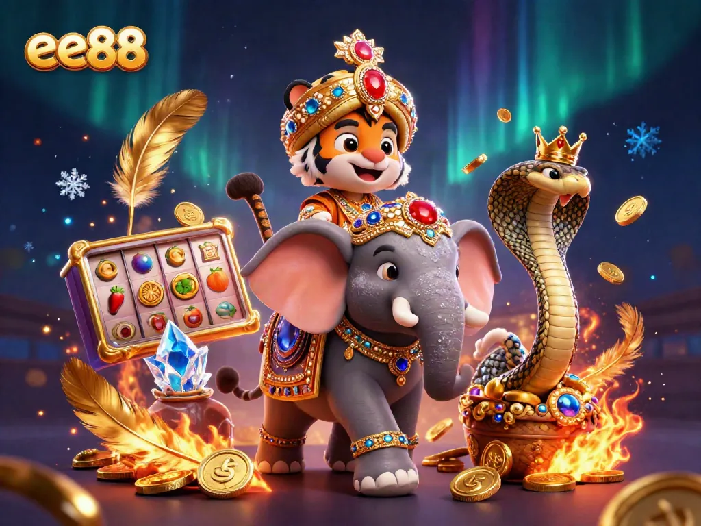 Experience thrilling gameplay with ee88 in a vibrant 3D casino scene filled with rich details and excitement.