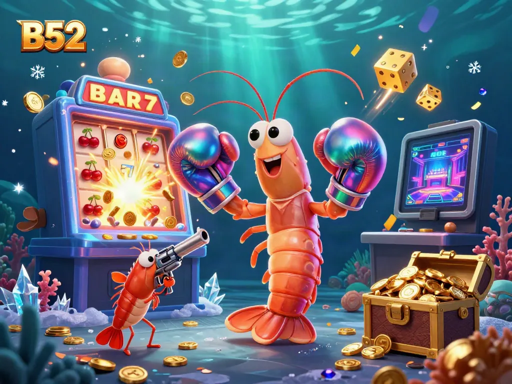 B52 captivates players with exciting slots and dynamic gameplay in a colorful casino scene.