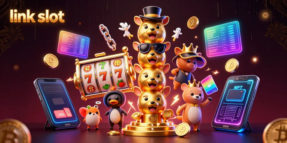 Spin the reels of the link slot game with vibrant characters and crypto elements in play.