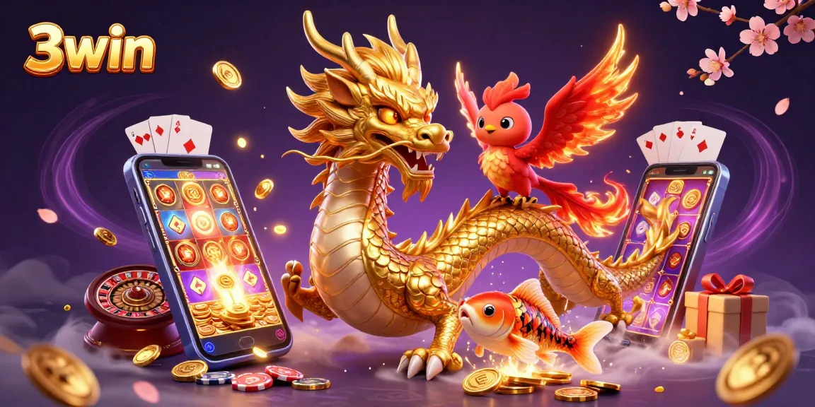 Win big with 3win as the golden dragon and phoenix soar through stunning slot games and riches.