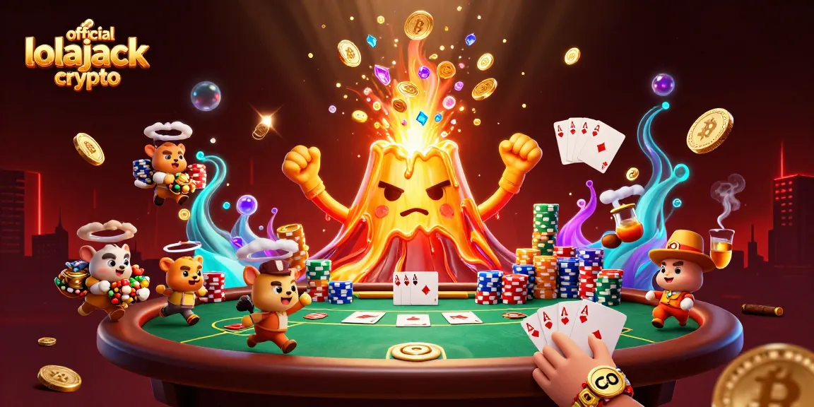 Play at official lolajack crypto while surrounded by treasure and vibrant casino elements.
