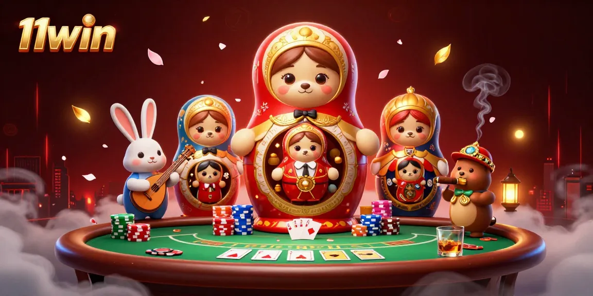 Experience the excitement of 11win with a vibrant 3D casino scene featuring dynamic characters and game elements.