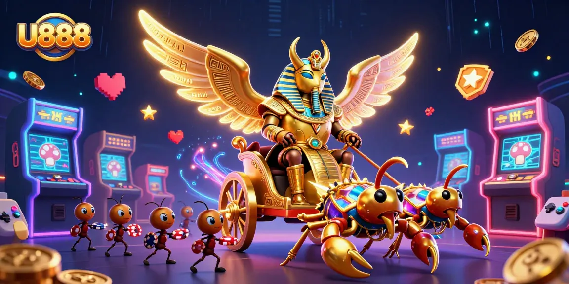 Experience the thrilling adventures of U888 featuring iconic casino elements and dynamic gaming characters.