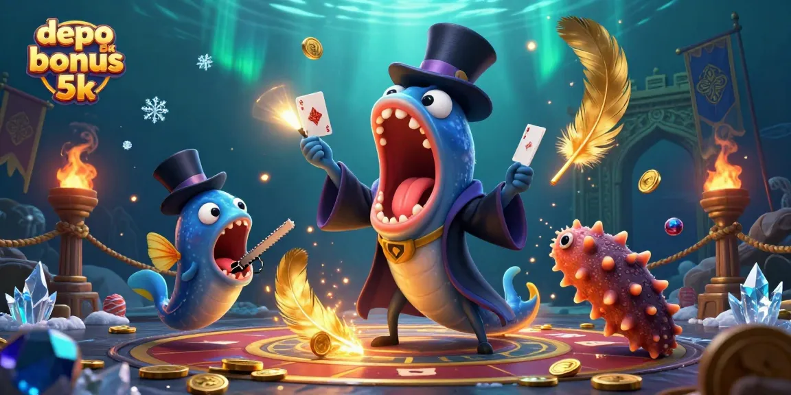 Engage in the depo 5k bonus 5k magic act with an eel magician and casino elements.